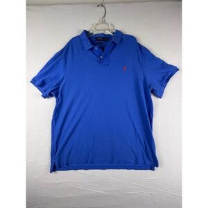 Polo Ralph Lauren MensXL Classic Fit Blue Short Sleeve Pique Polo Shirt Red Pony